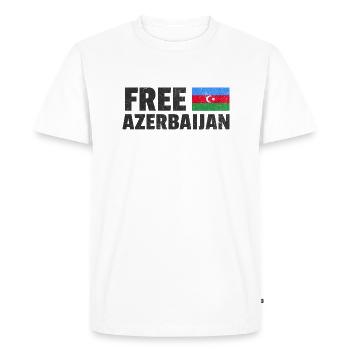 Libérez l’Azerbaïdjan : Soutenez la liberté - T-shirt Premium bio Homme - blanc - Devant - Nico (187cm)