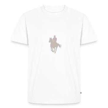 Homme d’équitation de l’Ouest - T-shirt Premium bio Homme - blanc - Devant - Nico (187cm)