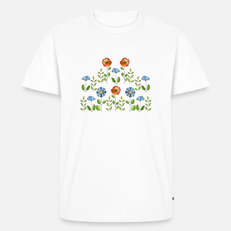 Blumen - Männer Premium Bio T-Shirt - Weiß