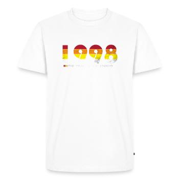 Millésime 1998 - L’Année de la Légende - Rétro 26 - T-shirt Premium bio Homme - blanc - Devant - Nico (187cm)