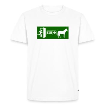 Exit out to the horse - Men's Premium Organic T-Shirt - white - Front - Nico (187cm)