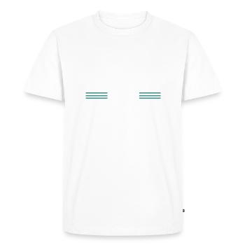 Union Charpentier T-shirts Blogger Charpentier T-shirts - T-shirt Premium bio Homme - blanc - Devant - Nico (187cm)