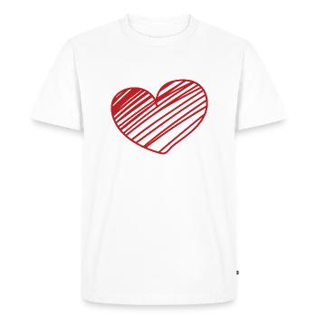 Je t’aime, mon cœur. Grand Cœur - T-shirt Premium bio Homme - blanc - Devant - Nico (187cm)