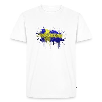 Suède Suède Scandinavie Pays nordiques Viking Europe - T-shirt Premium bio Homme - blanc - Devant - Nico (187cm)
