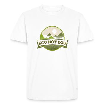 Protection de l’environnement, l’écologie et non l’ego - T-shirt Premium bio Homme - blanc - Devant - Nico (187cm)