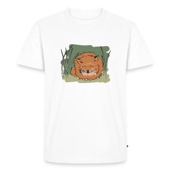 Illustration design "Fox Kisses" - Men's Premium Organic T-Shirt - white - Front - Nico (187cm)