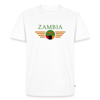 I Love Zambia, Elegance Style Design T-Shirt - Men's Premium Organic T-Shirt - white - Front - Nico (187cm)
