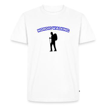 Marche nordique - T-shirt Premium bio Homme - blanc - Devant - Nico (187cm)