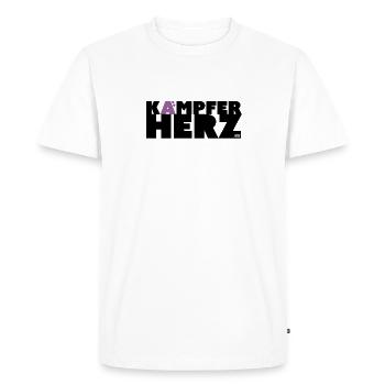 KH - Fighter's Heart Saying - Men's Premium Organic T-Shirt - white - Front - Nico (187cm)