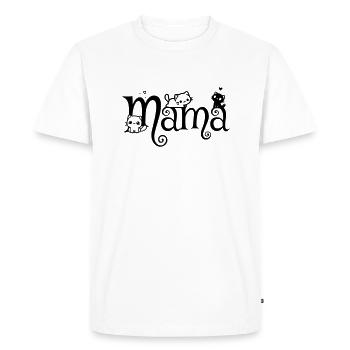 Maman Chat Maman Chaton - T-shirt Premium bio Homme - blanc - Devant - Nico (187cm)