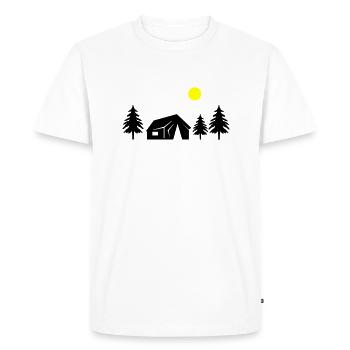 hut in the forest - Men's Premium Organic T-Shirt - white - Front - Nico (187cm)