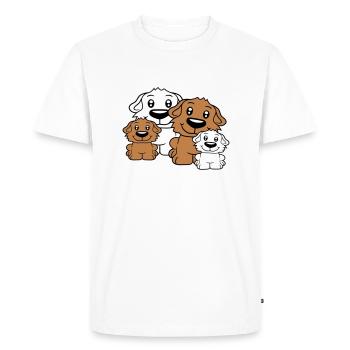 Chiens Famille Enfants Parents Mère Père Papa Maman - T-shirt Premium bio Homme - blanc - Devant - Nico (187cm)