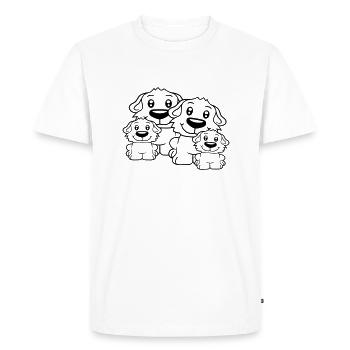 Chiens Famille Enfants Parents Mère Père Papa Maman - T-shirt Premium bio Homme - blanc - Devant - Nico (187cm)