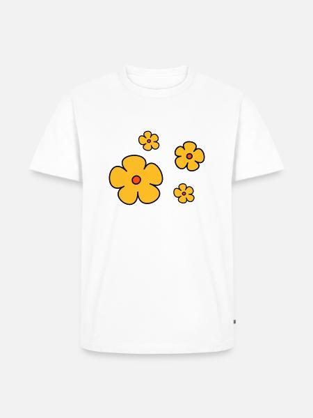 Blumen dreifarbig - Männer Premium Bio T-Shirt - Weiß