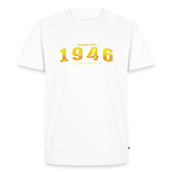 Awesome Since 1946 - 79th Birthday Limited Edition - Men's Premium Organic T-Shirt - white - Front - Nico (187cm)