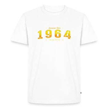 Millésime 1964 - 61e anniversaire Edition Limitée - T-shirt Premium bio Homme - blanc - Devant - Nico (187cm)