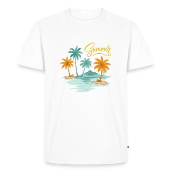 L’île de l’ambiance estivale - T-shirt Premium bio Homme - blanc - Devant - Nico (187cm)