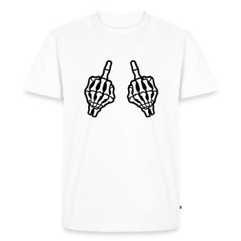 Squelette de la main du majeur - T-shirt Premium bio Homme - blanc - Devant - Nico (187cm)