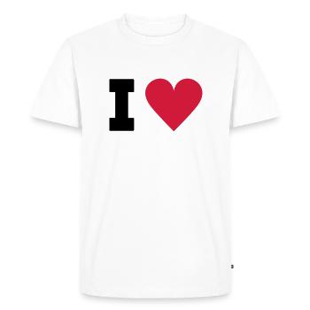 i love - T-shirt Premium bio Homme - blanc - Devant - Nico (187cm)
