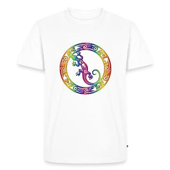 Gecko Ornement arc - T-shirt Premium bio Homme - blanc - Devant - Nico (187cm)