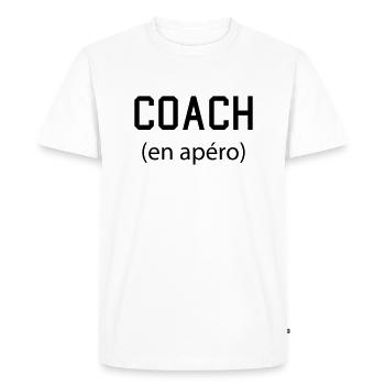 aperitif coach - Men's Premium Organic T-Shirt - white - Front - Nico (187cm)