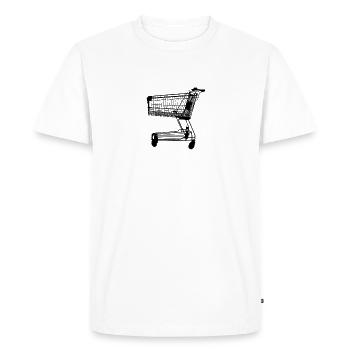 Panier d'achat Supermarché! Déformé! - T-shirt Premium bio Homme - blanc - Devant - Nico (187cm)