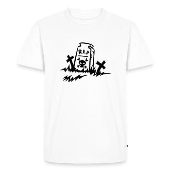 rip reste in peace tomb drawing - Men's Premium Organic T-Shirt - white - Front - Nico (187cm)