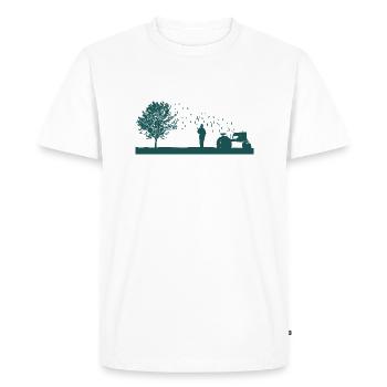 oldtimer farmer farmer country life tractor - Men's Premium Organic T-Shirt - white - Front - Nico (187cm)