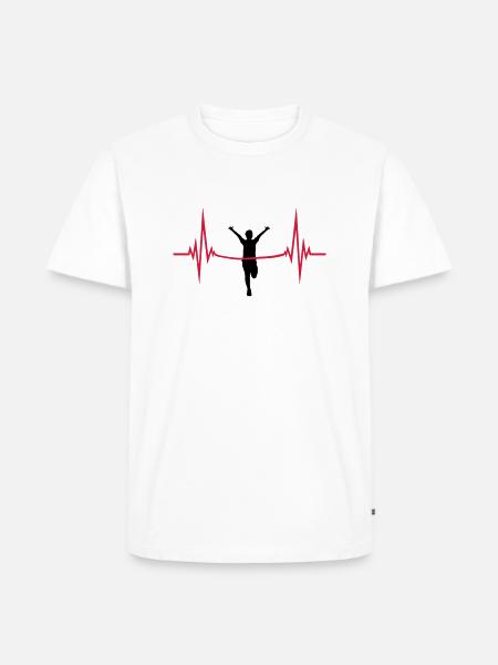 pulse heartbeat frequency target inlet red band zi - Men's Premium Organic T-Shirt - white