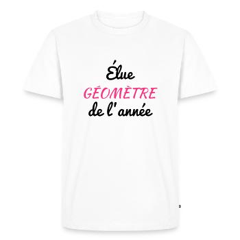 géomètre / topographe / topographie / geometre - T-shirt Premium bio Homme - blanc - Devant - Nico (187cm)