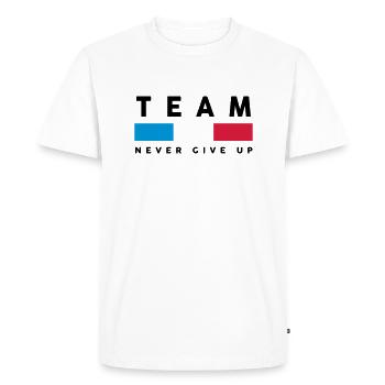 Team - équipe - france - francais - francaise - T-shirt Premium bio Homme - blanc - Devant - Nico (187cm)