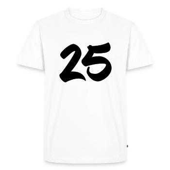 25 - Men's Premium Organic T-Shirt - white - Front - Nico (187cm)