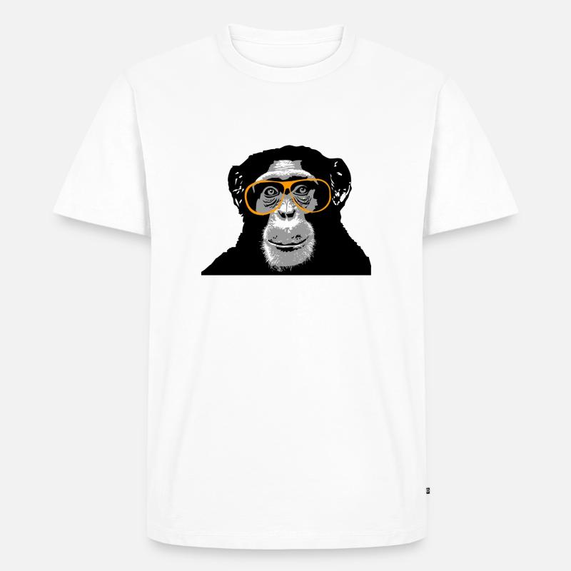 Schimpanse - Affe - Männer Premium Bio T-Shirt - Weiß