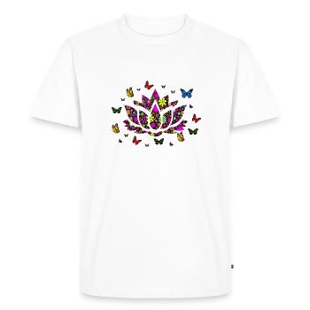 Lotus Flower, Lotus fleur t-shirts, Sweats à capuche Lotus - T-shirt Premium bio Homme - blanc - Devant - Nico (187cm)