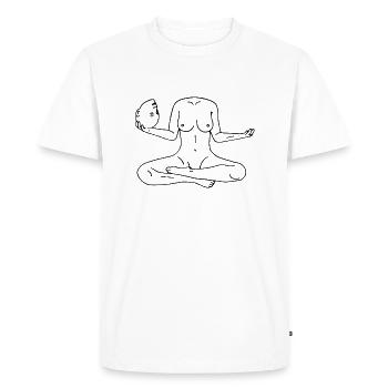 sans tête - T-shirt Premium bio Homme - blanc - Devant - Nico (187cm)