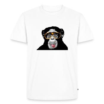 Chimpanzé - Singe - T-shirt Premium bio Homme - blanc - Devant - Nico (187cm)