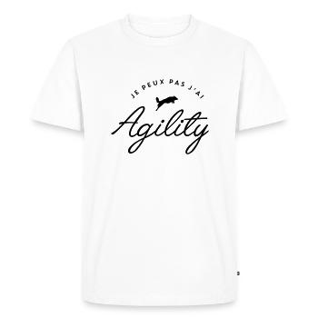 je peux pas j'ai agility - T-shirt Premium bio Homme - blanc - Devant - Nico (187cm)