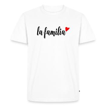 la familia - Men's Premium Organic T-Shirt - white - Front - Nico (187cm)