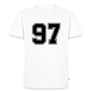 97 - Men's Premium Organic T-Shirt - white - Front - Nico (187cm)