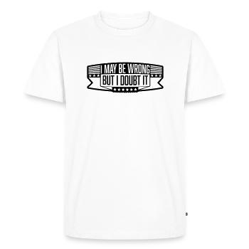 Je peux me tromper - T-shirt Premium bio Homme - blanc - Devant - Nico (187cm)
