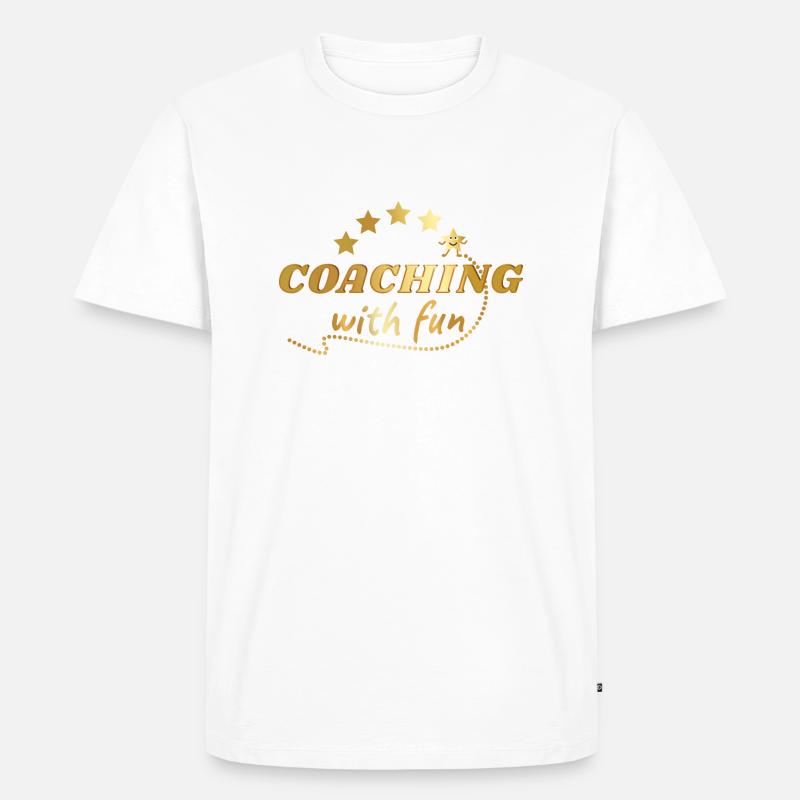 coaching with fun - Männer Premium Bio T-Shirt - Weiß