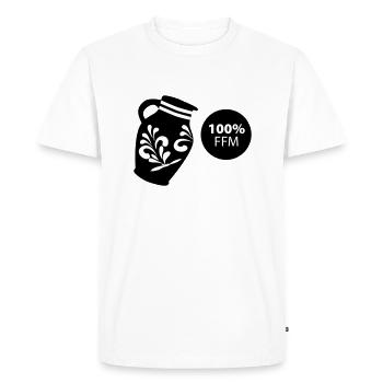 Bembel 100% FFM #069 #FrankfurtLiebe #FFMoriginal - Men's Premium Organic T-Shirt - white - Front - Nico (187cm)