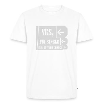célibataire maintenant votre chance - T-shirt Premium bio Homme - blanc - Devant - Nico (187cm)
