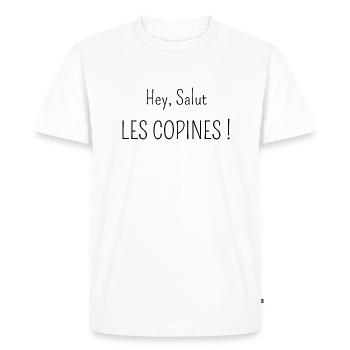 hey salut les copines - T-shirt Premium bio Homme - blanc - Devant - Nico (187cm)