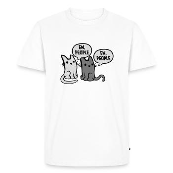 Drôles de chats ew people - T-shirt Premium bio Homme - blanc - Devant - Nico (187cm)
