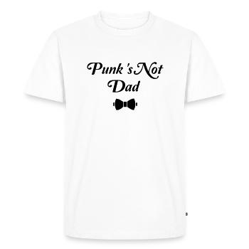 PUNK'S NOT DAD ! (papa, père) flex - T-shirt Premium bio Homme - blanc - Devant - Nico (187cm)