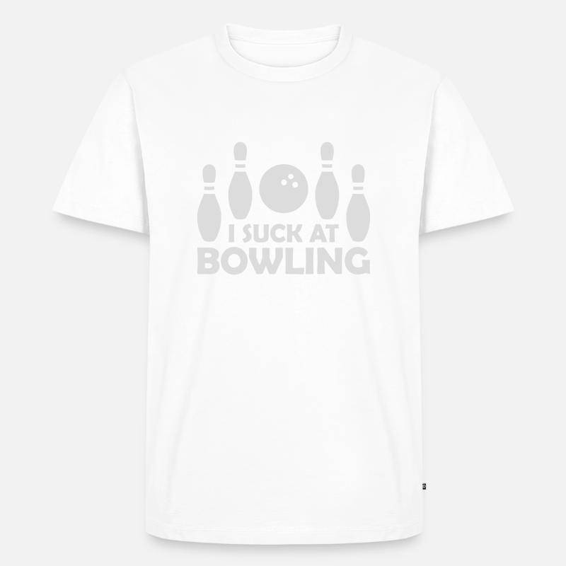 I suck at bowling - Männer Premium Bio T-Shirt - Weiß