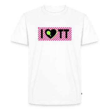 J’adore la chemise de tennis de table - T-shirt Premium bio Homme - blanc - Devant - Nico (187cm)