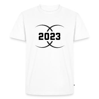 Année de naissance Fabriqué en 2023 - T-shirt Premium bio Homme - blanc - Devant - Nico (187cm)