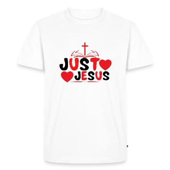 Juste Jésus - T-shirt Premium bio Homme - blanc - Devant - Nico (187cm)